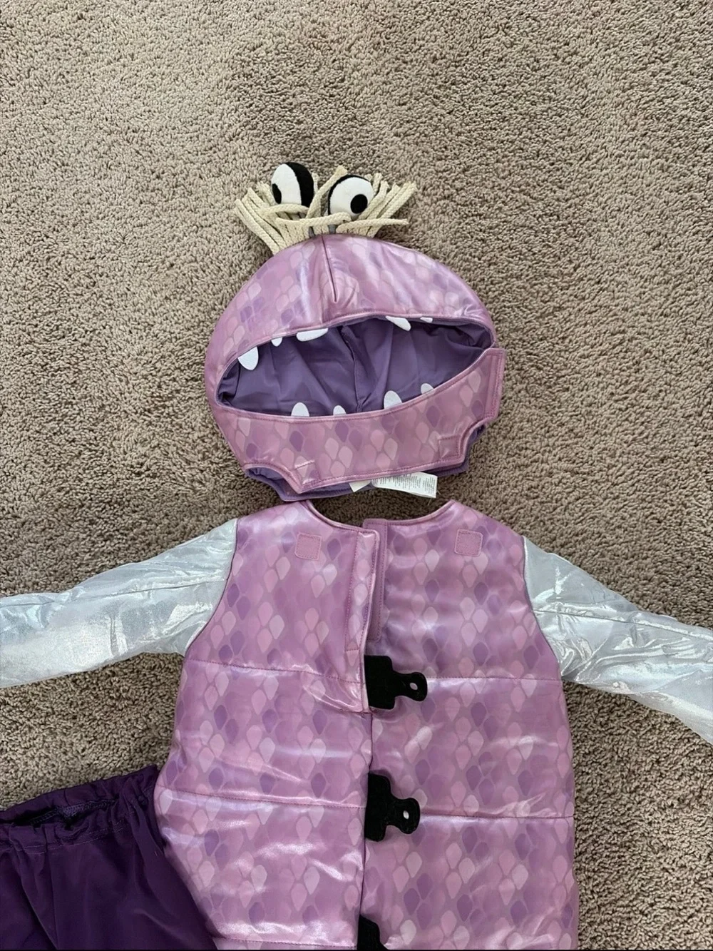 Kids Pottery Barn Boo Monster Costume Set Purple Pants Jacket size 4-6